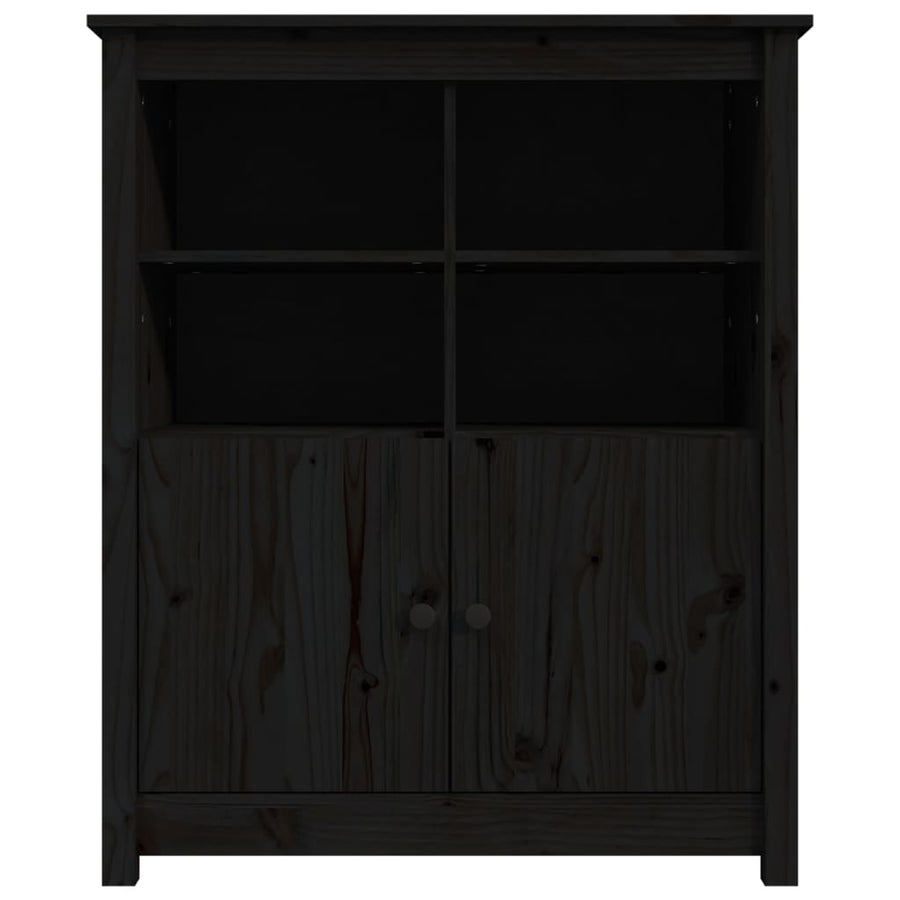 Dressoir 83X41,5X100 Cm Massief Grenenhout Zwart