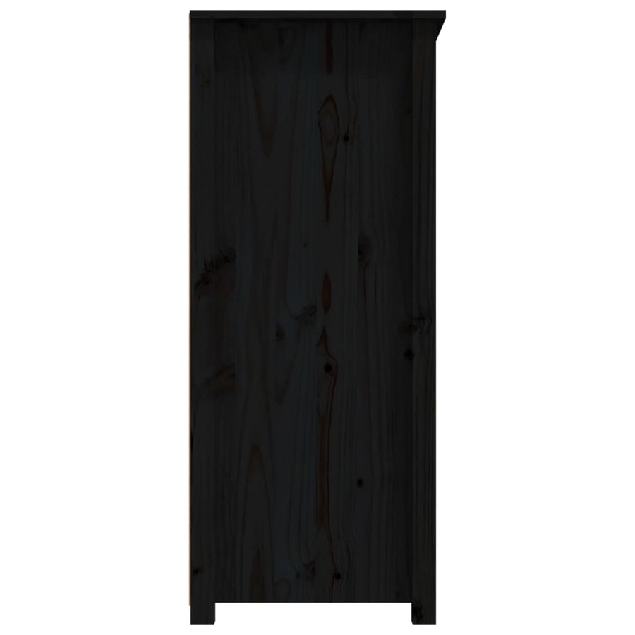 Dressoir 83X41,5X100 Cm Massief Grenenhout Zwart