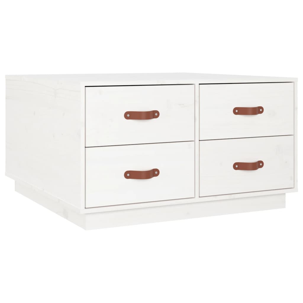 Salontafel 80X80X45 Cm Massief Grenenhout Wit
