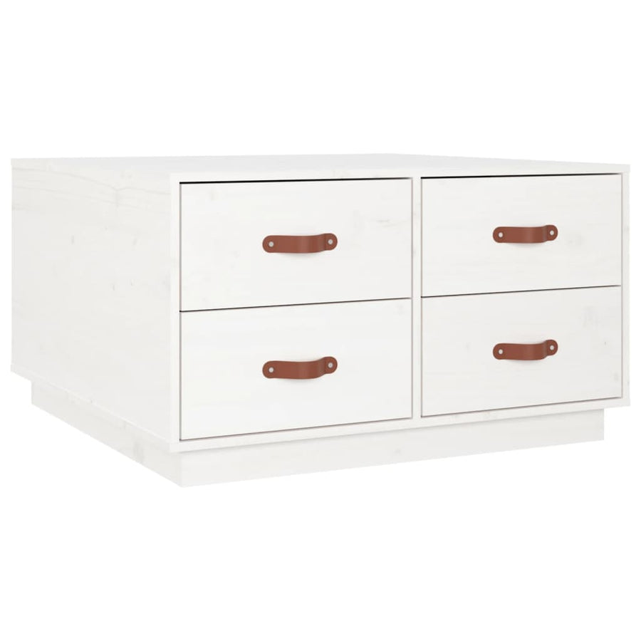 Salontafel 80X80X45 Cm Massief Grenenhout Wit