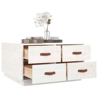 Salontafel 80X80X45 Cm Massief Grenenhout Wit