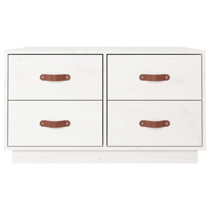 Salontafel 80X80X45 Cm Massief Grenenhout Wit