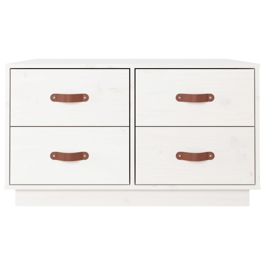 Salontafel 80X80X45 Cm Massief Grenenhout Wit