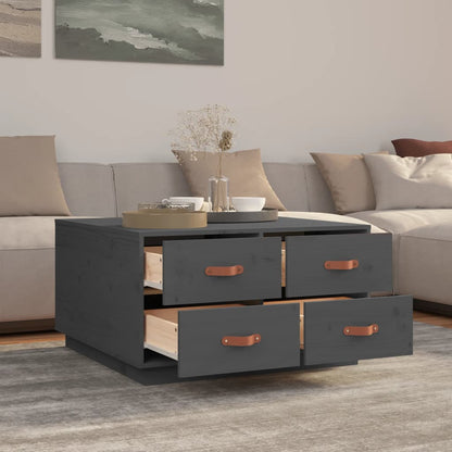 Salontafel 80X80X45 Cm Massief Grenenhout Grijs