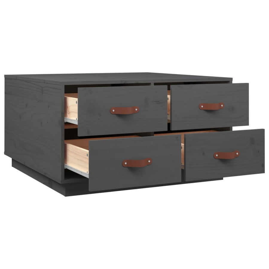 Salontafel 80X80X45 Cm Massief Grenenhout Grijs
