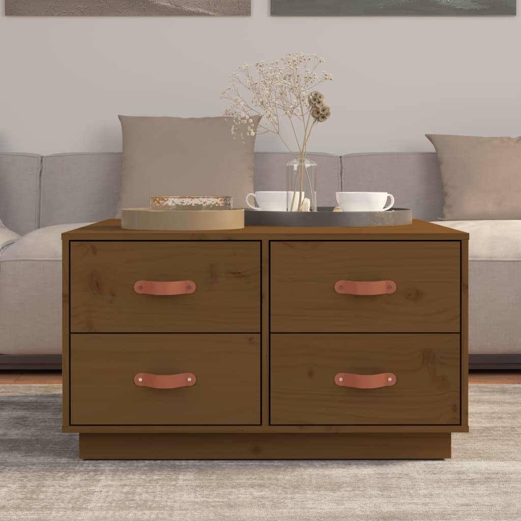 Salontafel 80X80X45 Cm Massief Grenenhout Honingbruin