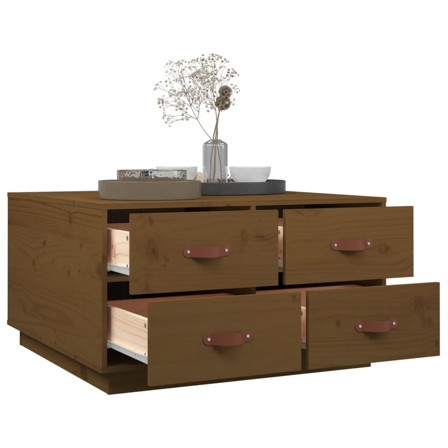 Salontafel 80X80X45 Cm Massief Grenenhout Honingbruin