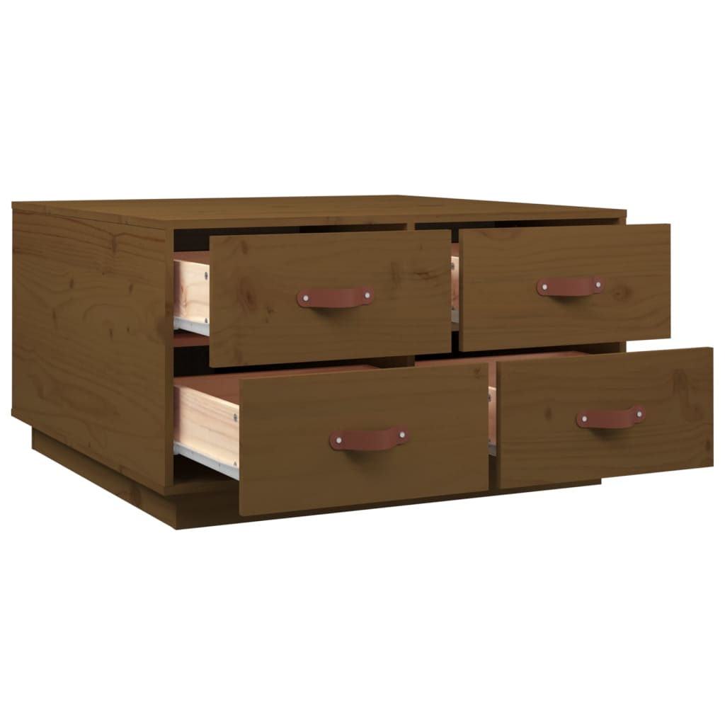 Salontafel 80X80X45 Cm Massief Grenenhout Honingbruin