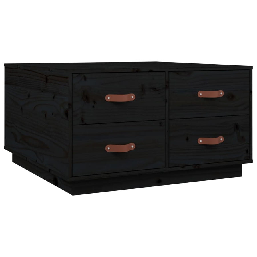 Salontafel 80X80X45 Cm Massief Grenenhout Zwart