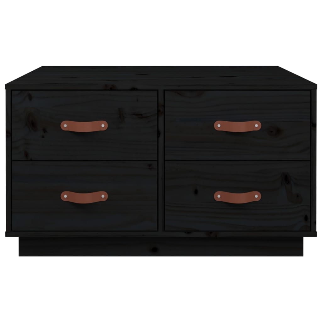Salontafel 80X80X45 Cm Massief Grenenhout Zwart