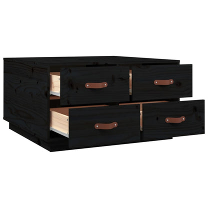 Salontafel 80X80X45 Cm Massief Grenenhout Zwart