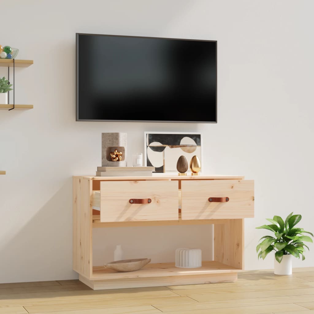 Tv-Meubel 90X40X60 Cm Massief Grenenhout Naturel