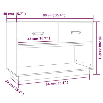 Tv-Meubel 90X40X60 Cm Massief Grenenhout Naturel