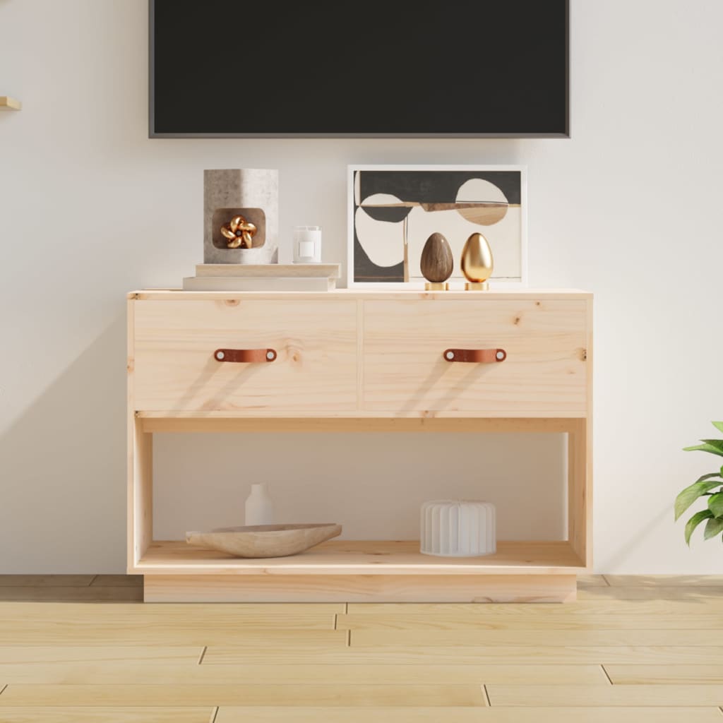 Tv-Meubel 90X40X60 Cm Massief Grenenhout Naturel
