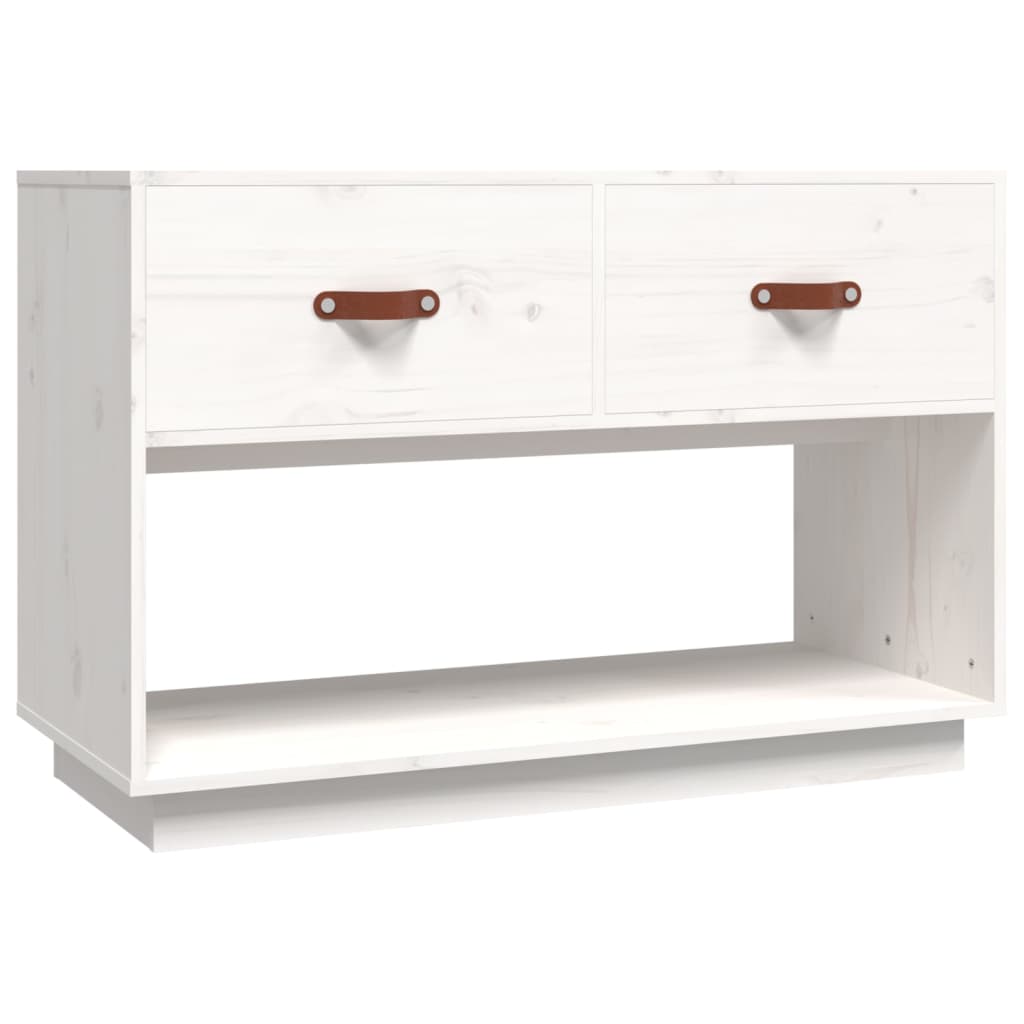 Tv-Meubel 90X40X60 Cm Massief Grenenhout Wit