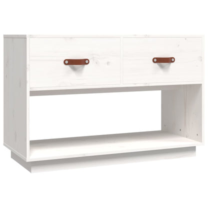 Tv-Meubel 90X40X60 Cm Massief Grenenhout Wit