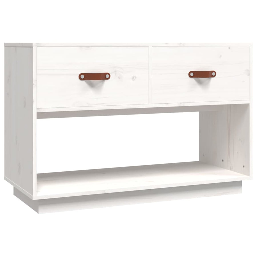 Tv-Meubel 90X40X60 Cm Massief Grenenhout Wit