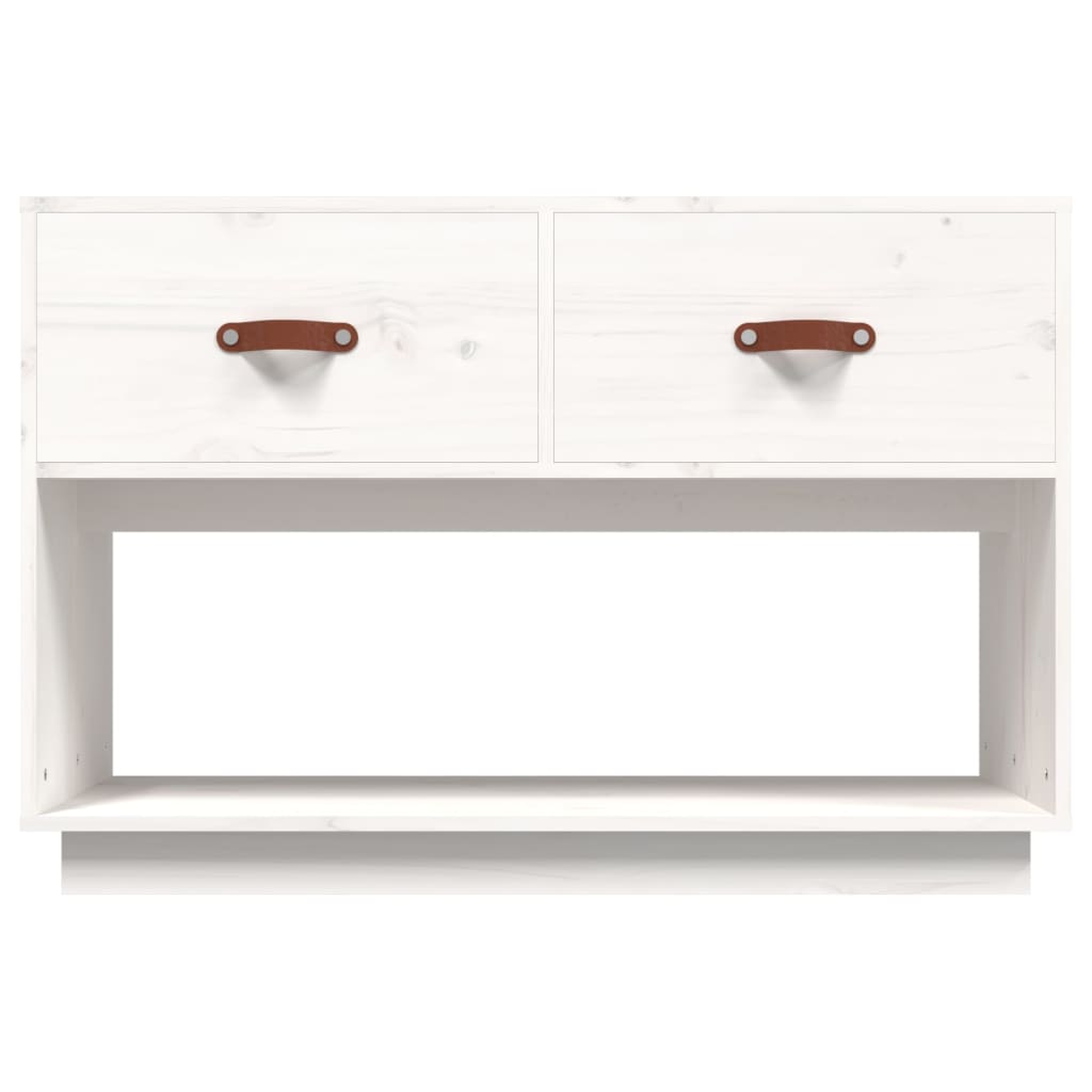 Tv-Meubel 90X40X60 Cm Massief Grenenhout Wit
