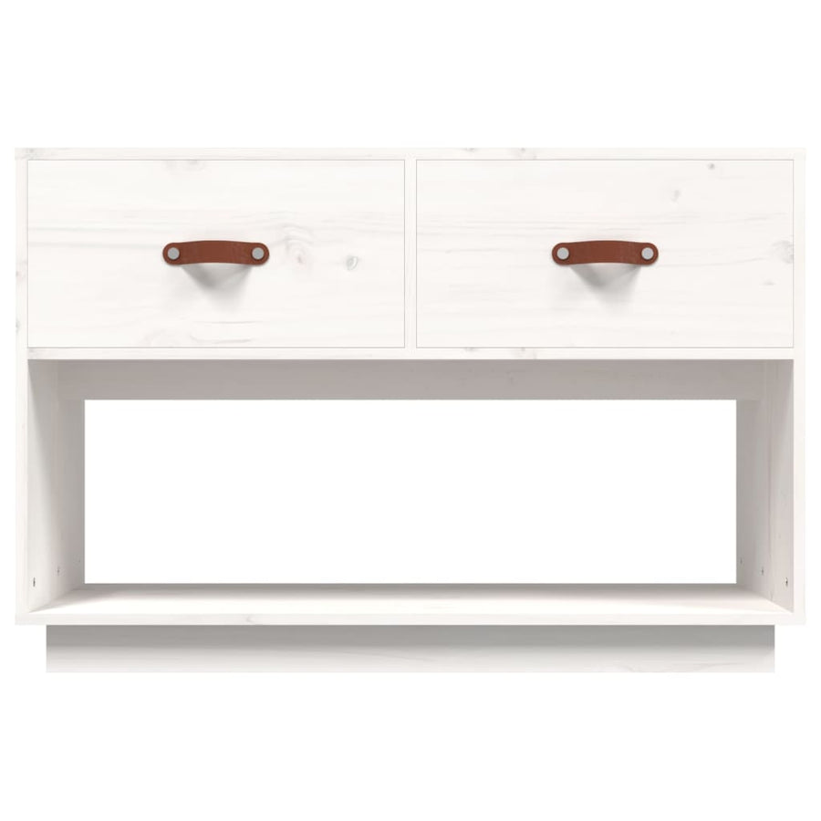 Tv-Meubel 90X40X60 Cm Massief Grenenhout Wit