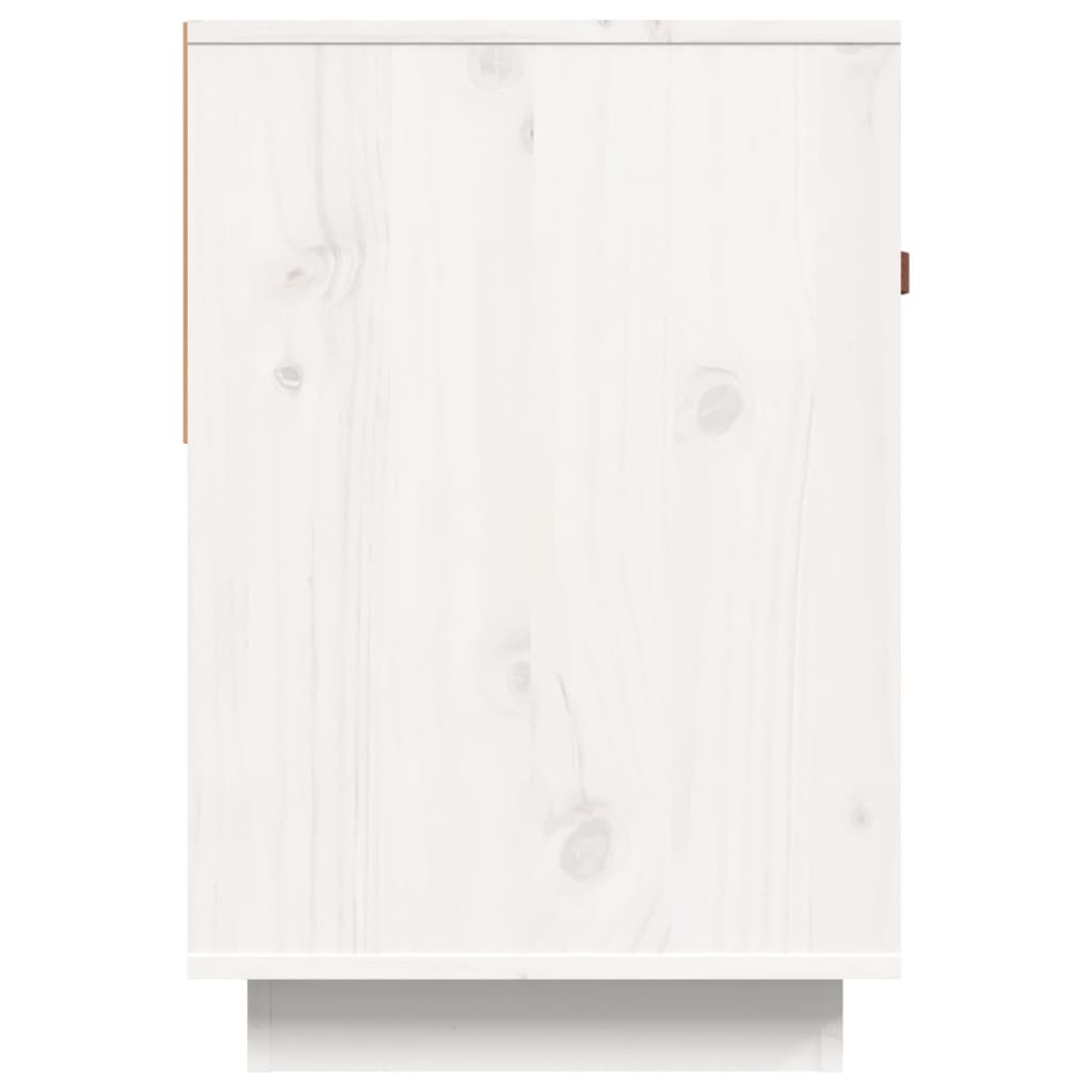 Tv-Meubel 90X40X60 Cm Massief Grenenhout Wit