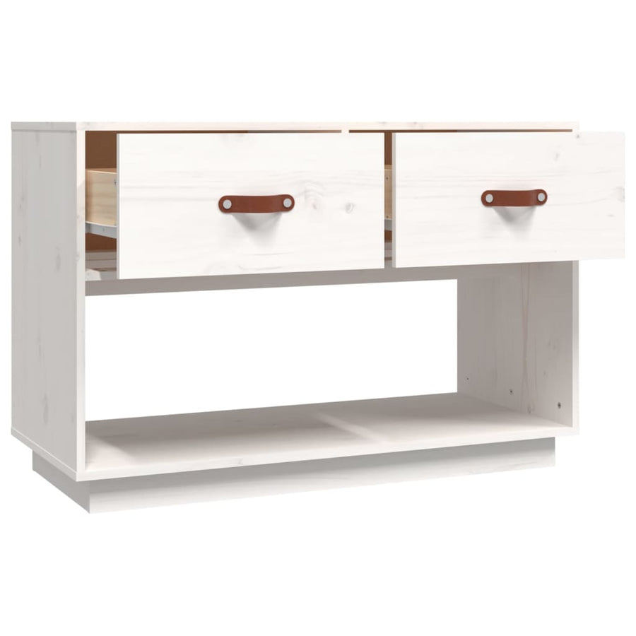 Tv-Meubel 90X40X60 Cm Massief Grenenhout Wit