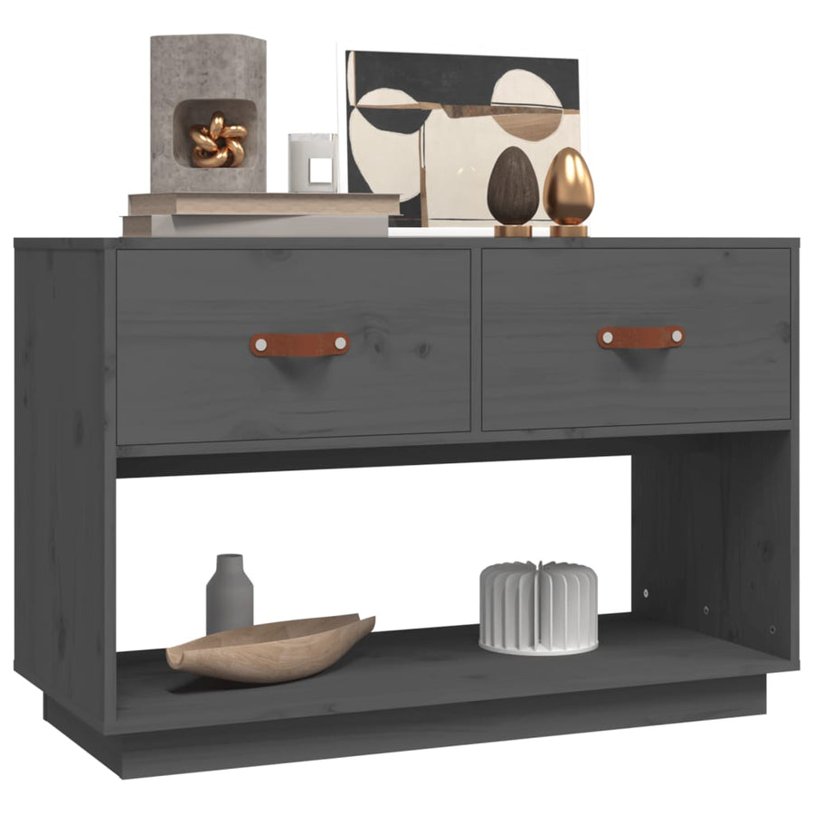 Tv-Meubel 90X40X60 Cm Massief Grenenhout Grijs