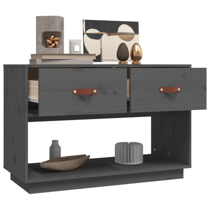 Tv-Meubel 90X40X60 Cm Massief Grenenhout Grijs