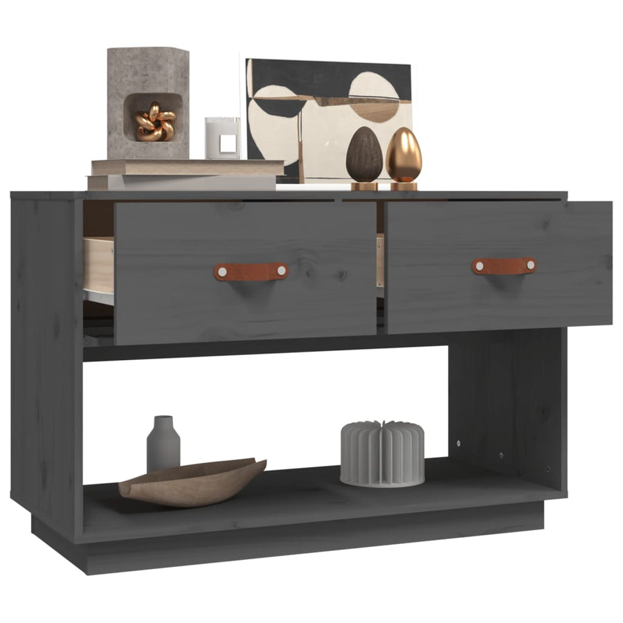 Tv-Meubel 90X40X60 Cm Massief Grenenhout Grijs