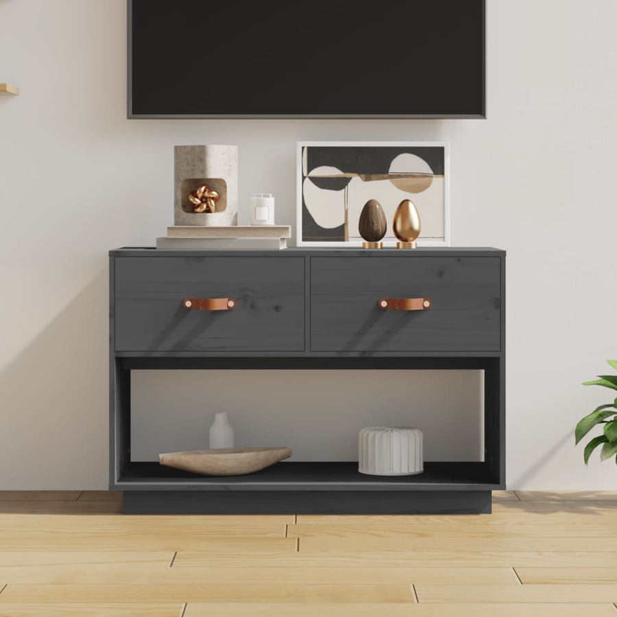 Tv-Meubel 90X40X60 Cm Massief Grenenhout Grijs