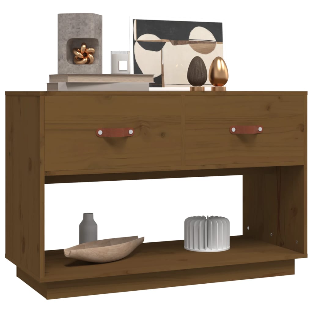Tv-Meubel 90X40X60 Cm Massief Grenenhout Honingbruin