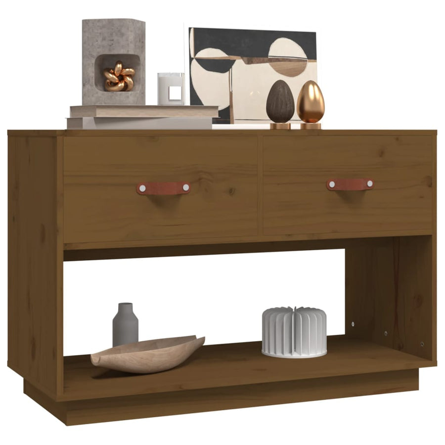 Tv-Meubel 90X40X60 Cm Massief Grenenhout Honingbruin