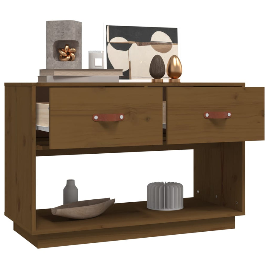 Tv-Meubel 90X40X60 Cm Massief Grenenhout Honingbruin