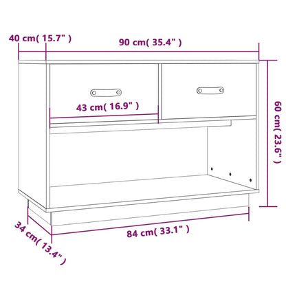 Tv-Meubel 90X40X60 Cm Massief Grenenhout Honingbruin