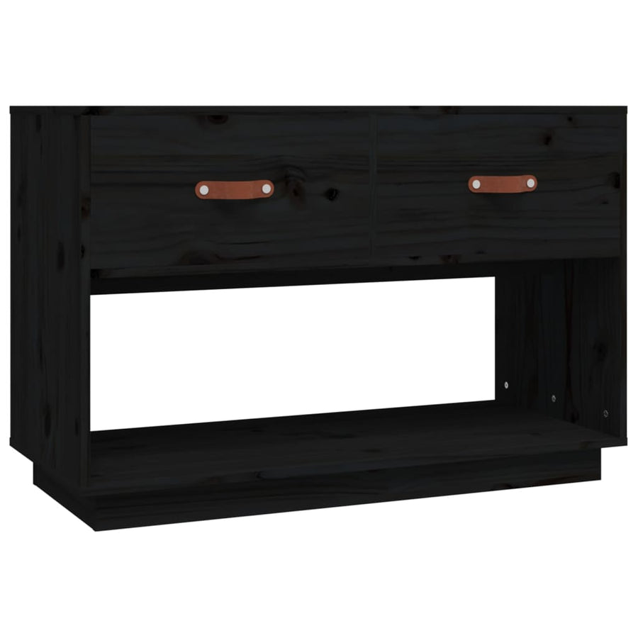 Tv-Meubel 90X40X60 Cm Massief Grenenhout Zwart