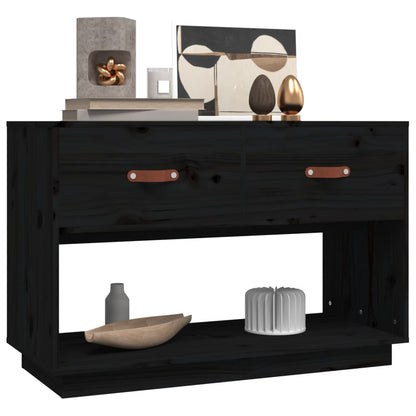 Tv-Meubel 90X40X60 Cm Massief Grenenhout Zwart