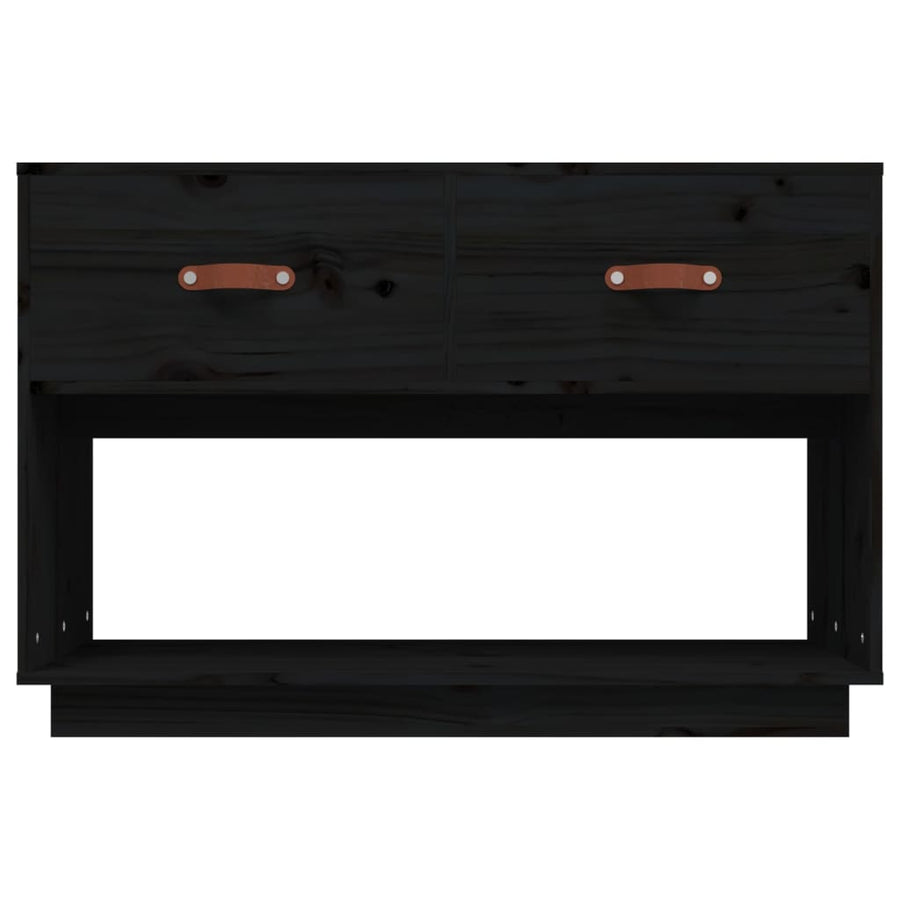 Tv-Meubel 90X40X60 Cm Massief Grenenhout Zwart