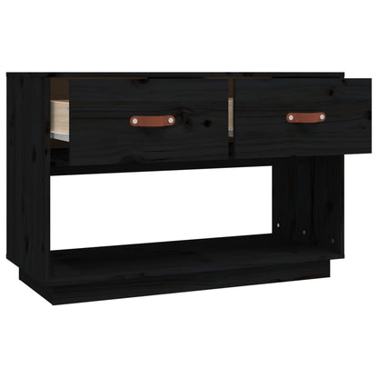 Tv-Meubel 90X40X60 Cm Massief Grenenhout Zwart