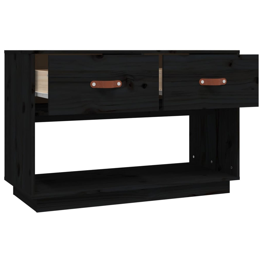 Tv-Meubel 90X40X60 Cm Massief Grenenhout Zwart
