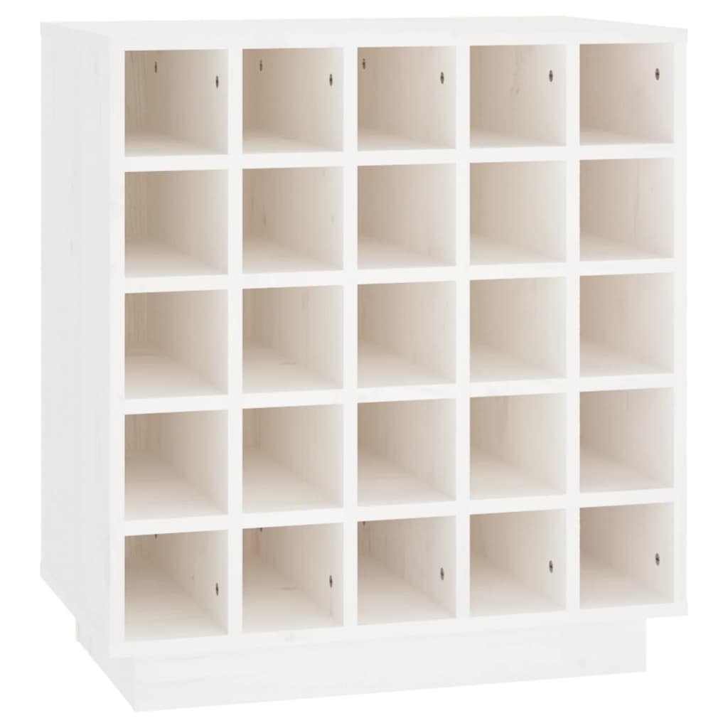Wijnkast 55,5X34X61 Cm Massief Grenenhout Wit