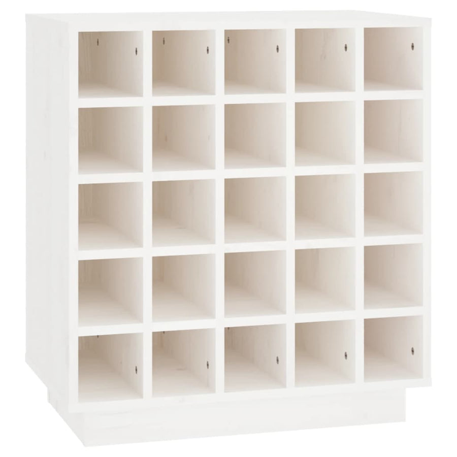Wijnkast 55,5X34X61 Cm Massief Grenenhout Wit