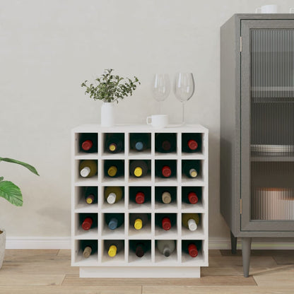 Wijnkast 55,5X34X61 Cm Massief Grenenhout Wit