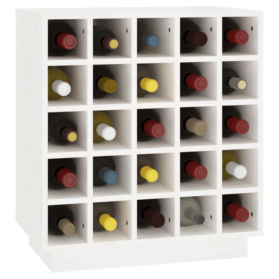 Wijnkast 55,5X34X61 Cm Massief Grenenhout Wit