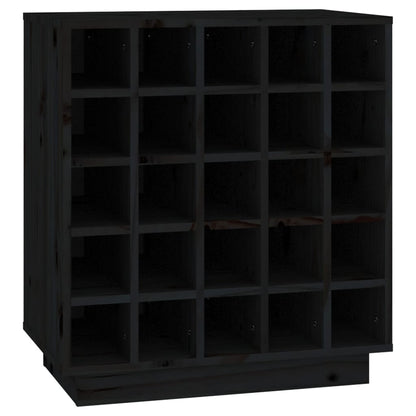 Wijnkast 55,5X34X61 Cm Massief Grenenhout Zwart