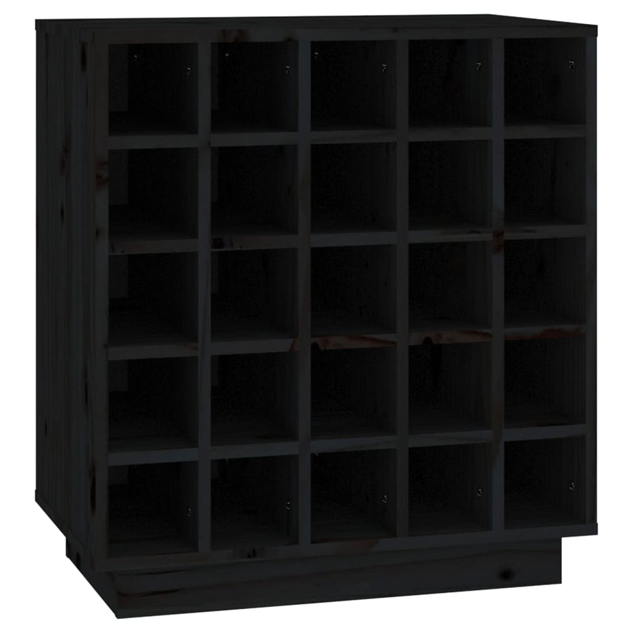 Wijnkast 55,5X34X61 Cm Massief Grenenhout Zwart