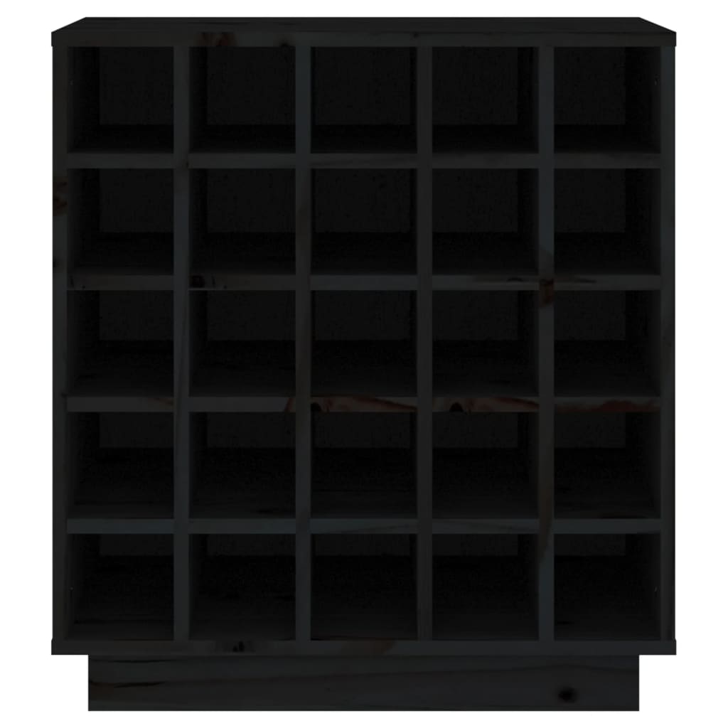 Wijnkast 55,5X34X61 Cm Massief Grenenhout Zwart