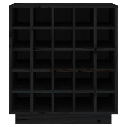 Wijnkast 55,5X34X61 Cm Massief Grenenhout Zwart