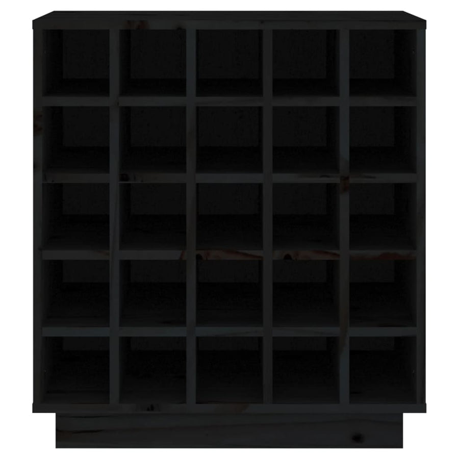 Wijnkast 55,5X34X61 Cm Massief Grenenhout Zwart