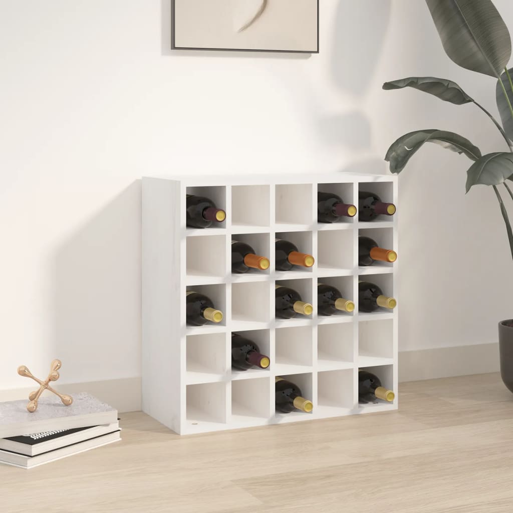 Wijnkast 56X25X56 Cm Massief Grenenhout Wit 1 56 x 25 x 56 cm
