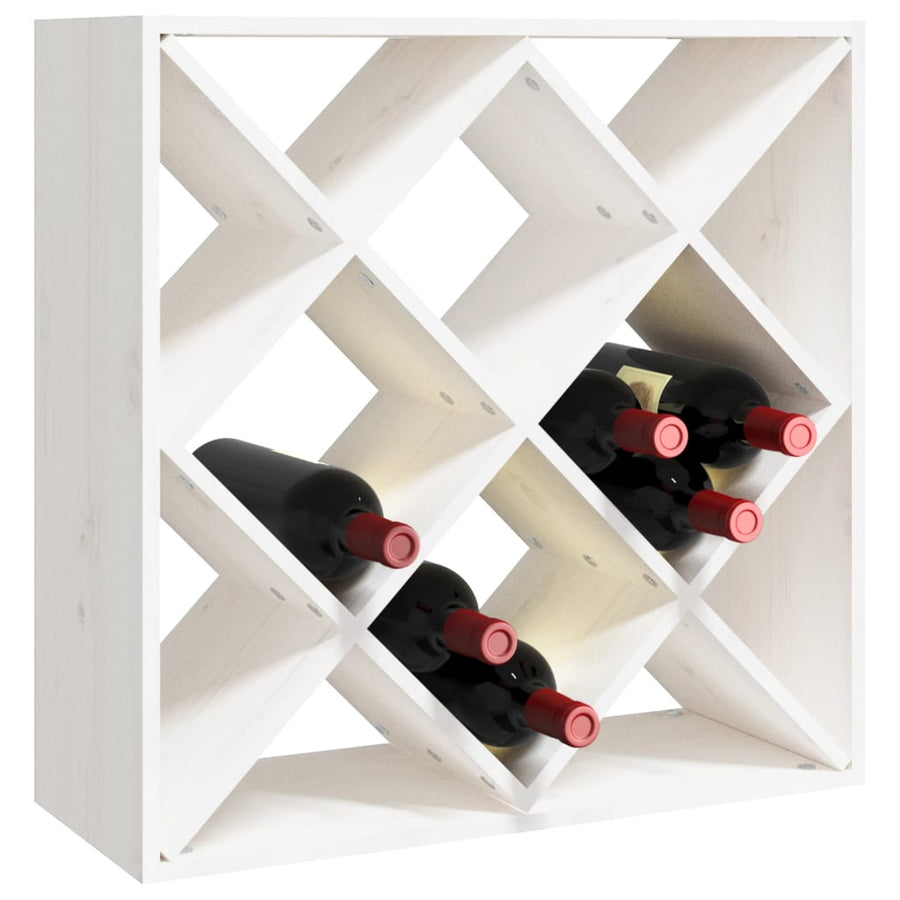 Wijnkast 62X25X62 Cm Massief Grenenhout Wit