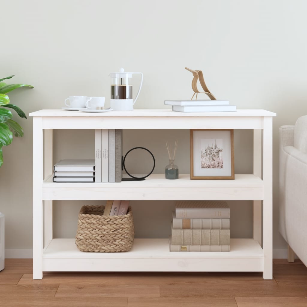 Wandtafel Massief Grenenhout 110 x 40 x 74 cm Wit